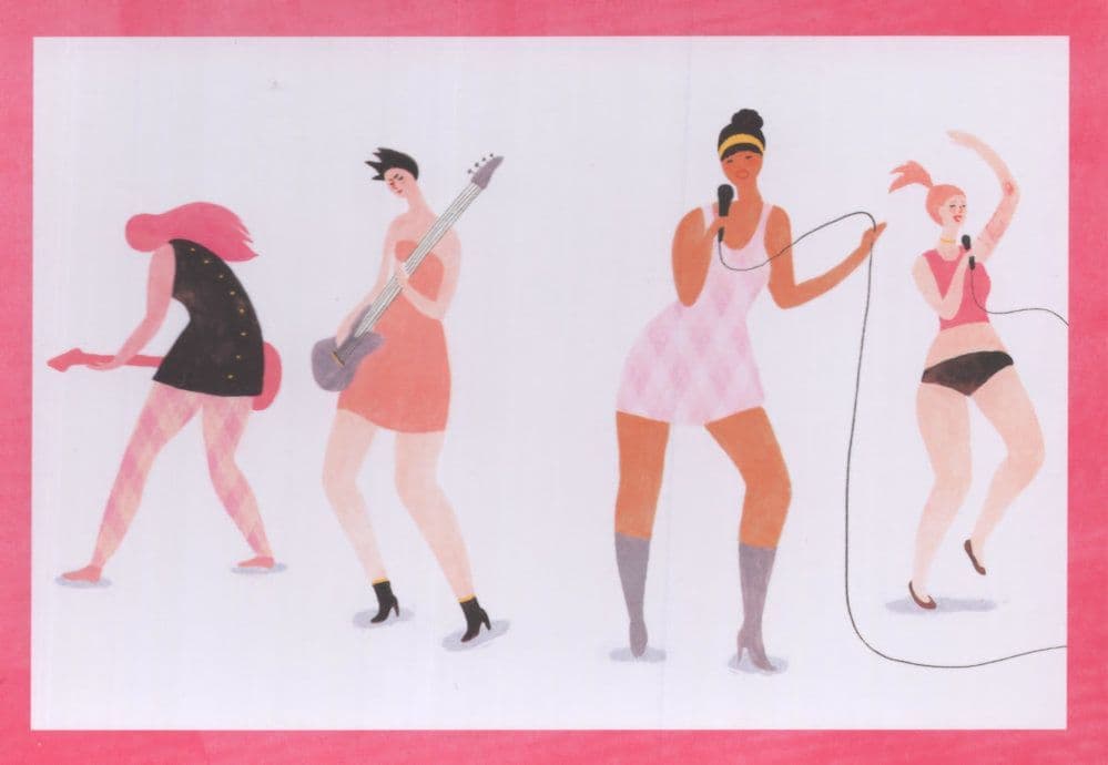 Female Punk Rock Bands Music Riot GRRRL Girl Movement Postcard