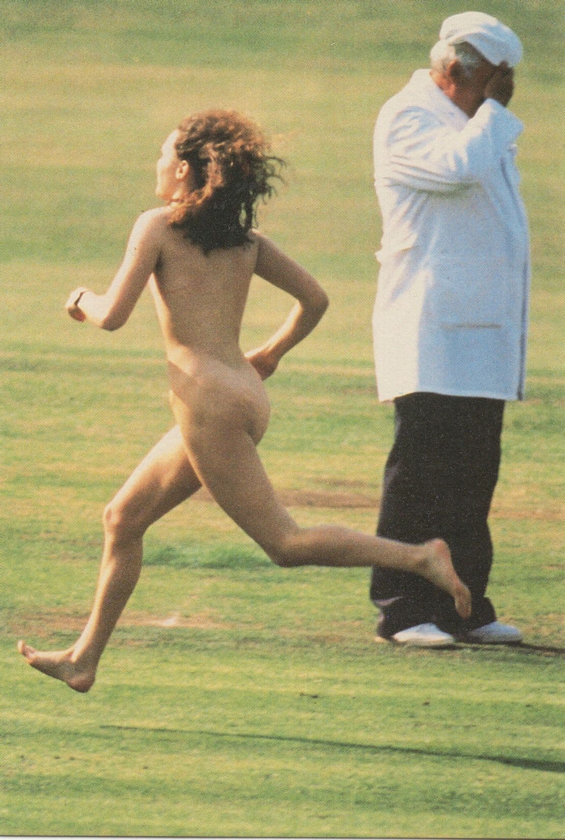 Female Streaker in 1988 Australia England Cricket Match Rare Postcard