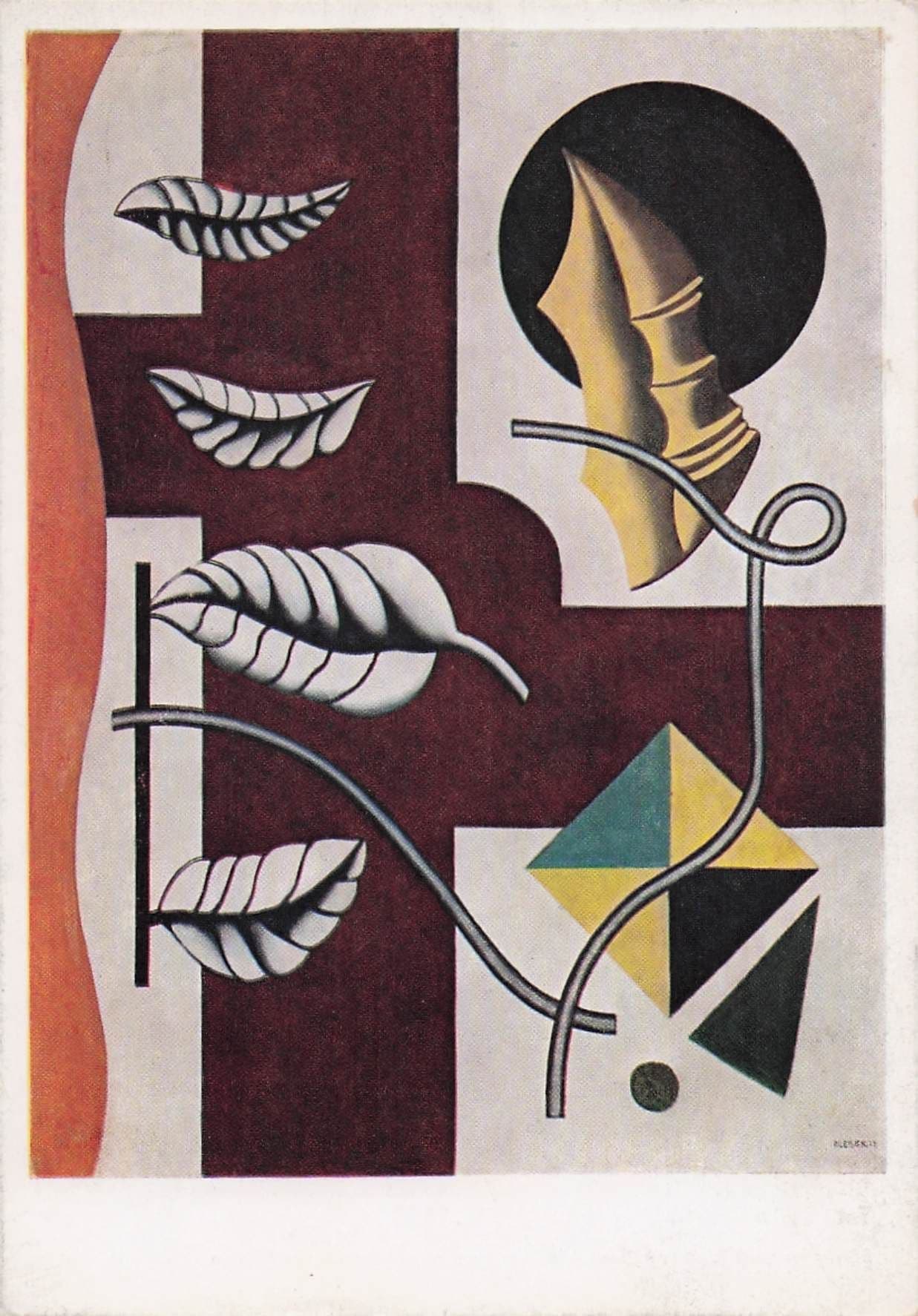 Fernand Leger Leaves & Shell London Tate Gallery Painting Postcard