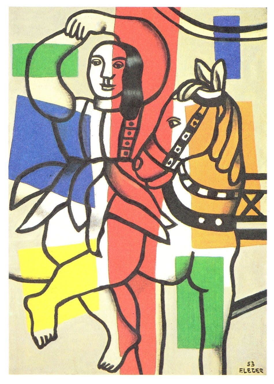 Fernard Leger Dancer With Horse Painting Postcard