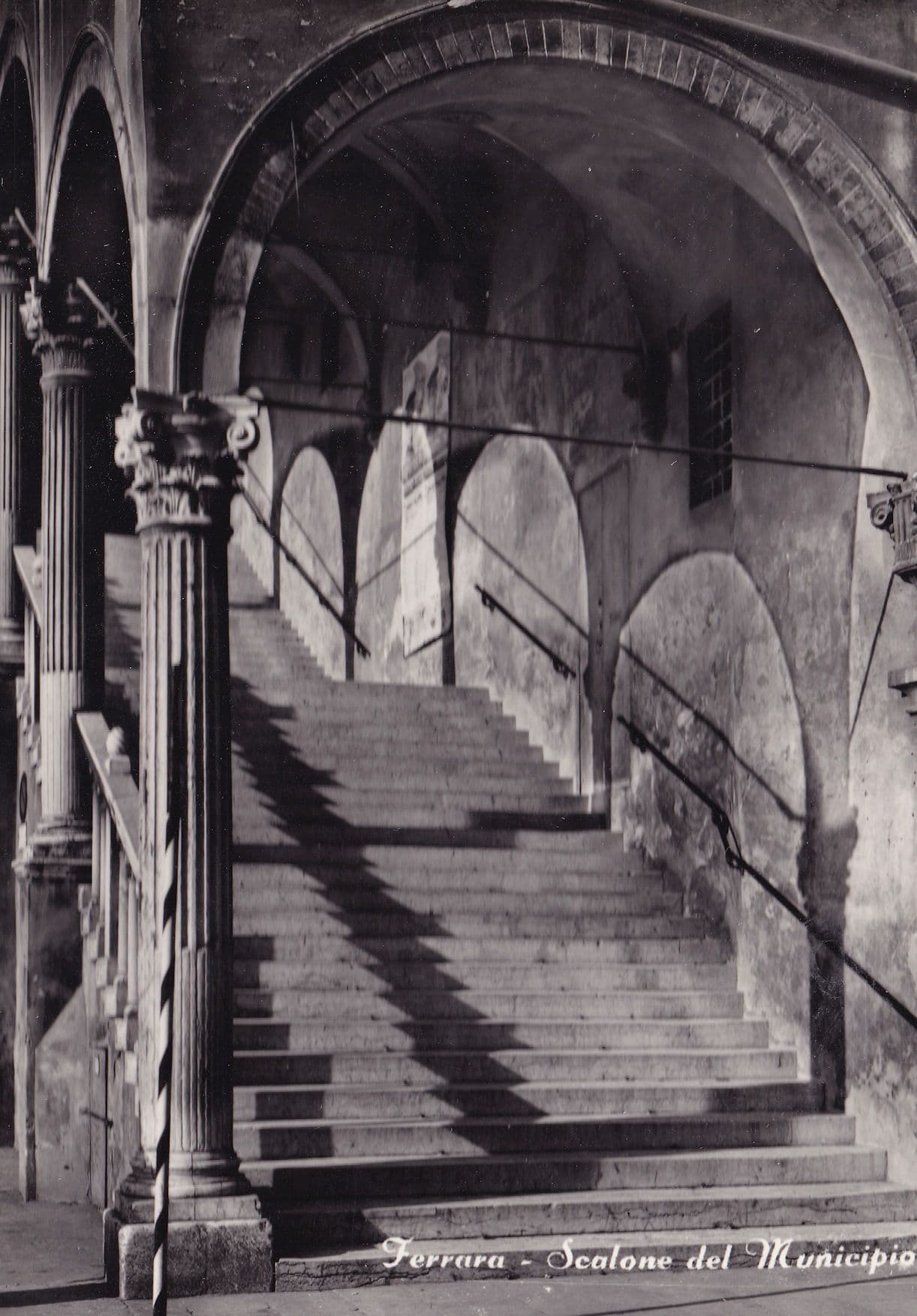 Ferrara Sealone Del Municipio Town Hall Staircase Italy RPC Postcard
