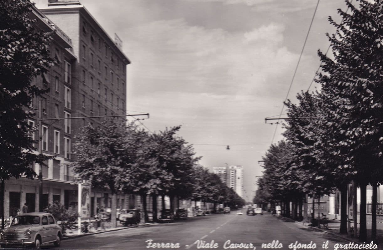 Ferrara Viole Cavour Avenue Boulevard Italy Old Real Photo Postcard