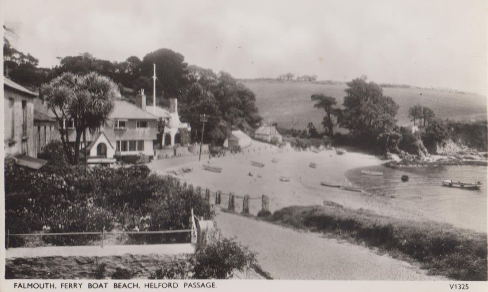 Ferry Boat Beach Helford Falmouth Real Photo Postcard
