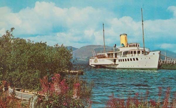 Ferry Passing Through Balloch Scotland 1970s Postcard