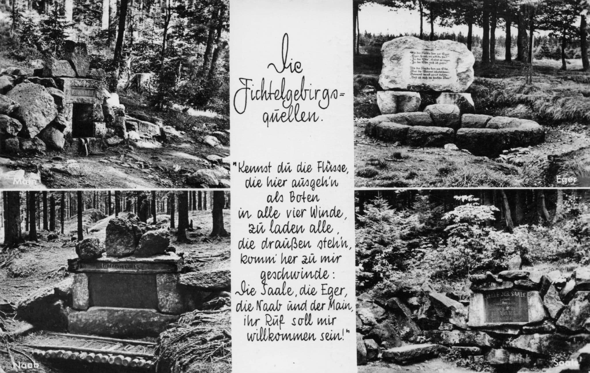 Fichtelnaab Fichtelgebirgoquellen German Spring Old RPC Postcard