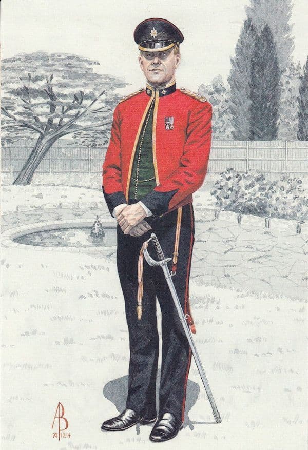 Field Officer Worcester & Sherwood Foresters Regiment Postcard