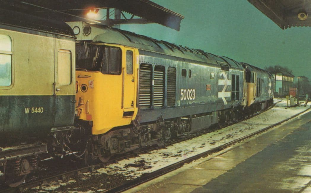 Fifty Class Howe 50023 & 50033 Temeraire Train Plymouth Postcard