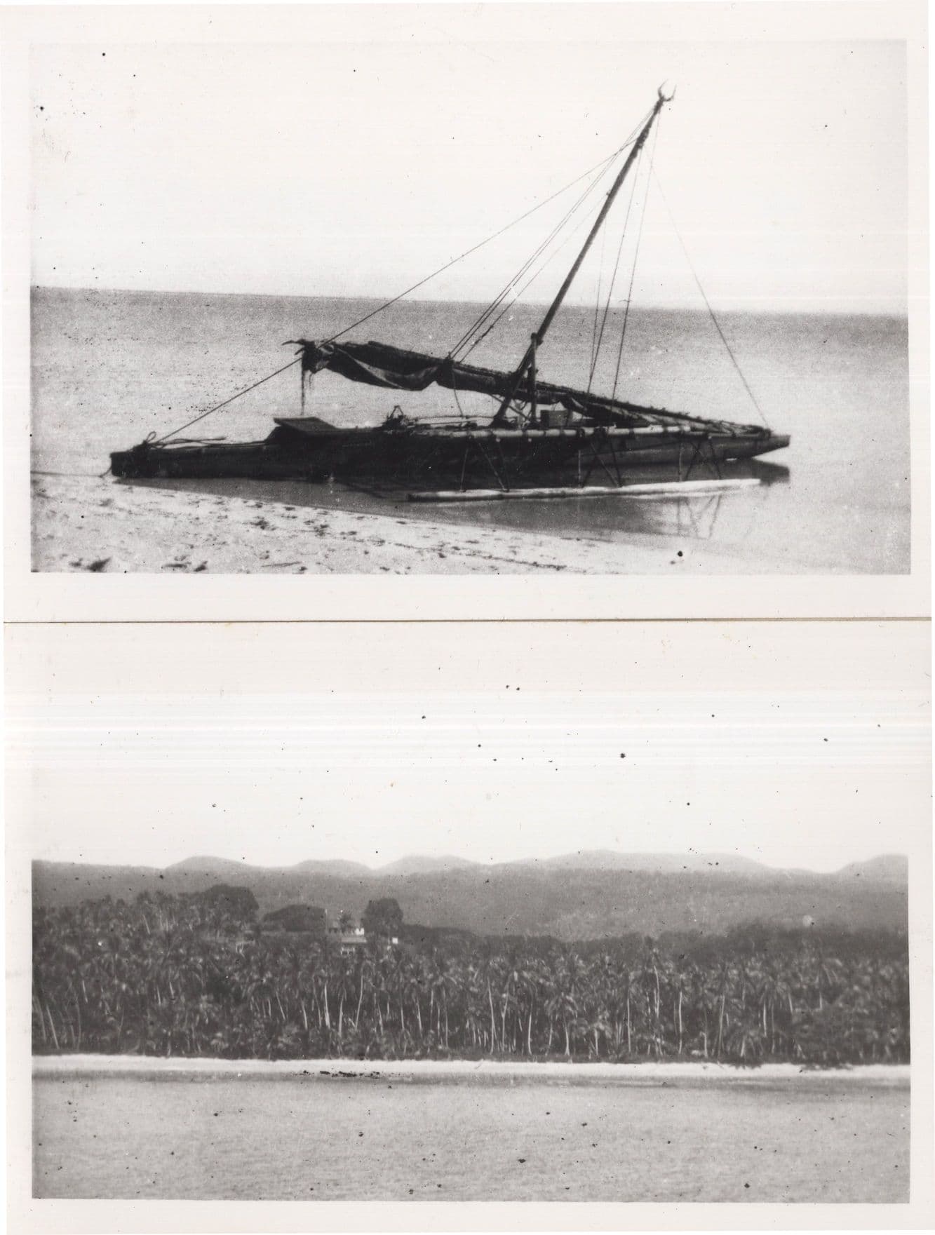 Fiji Canoe Boat 2x PB Plain Back Vintage Postcard Photo s
