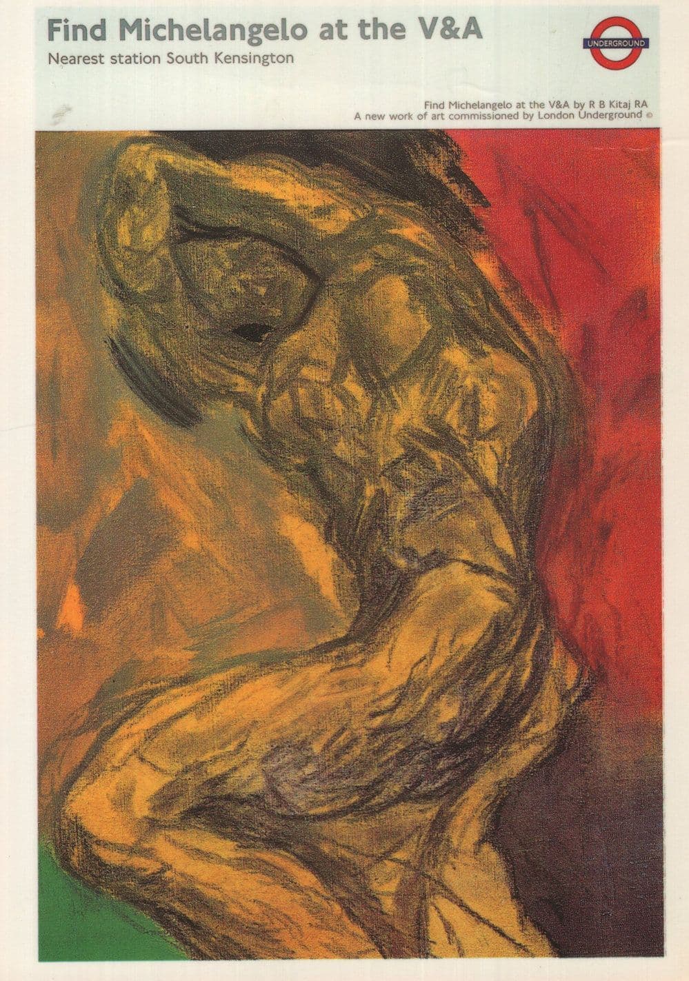 Find Michelangelo At The V&A 1992 Painting Tube Train Poster Postcard
