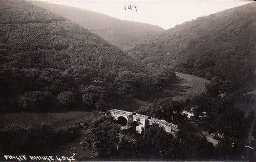 Fingle Bridge Devon 4942 Vintage Real Photo Postcard