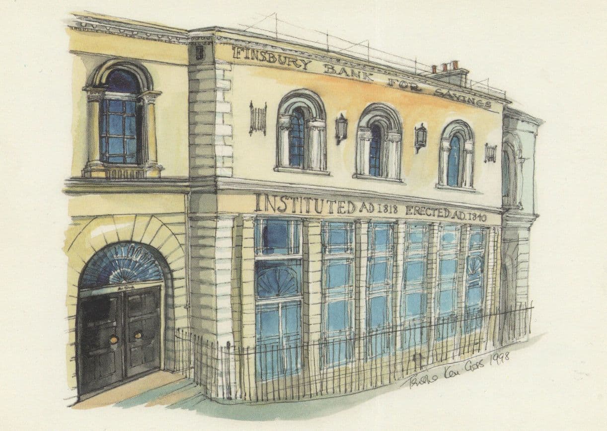 Finsbury Charles Dickens Savings Bank London Clerkenwell Postcard