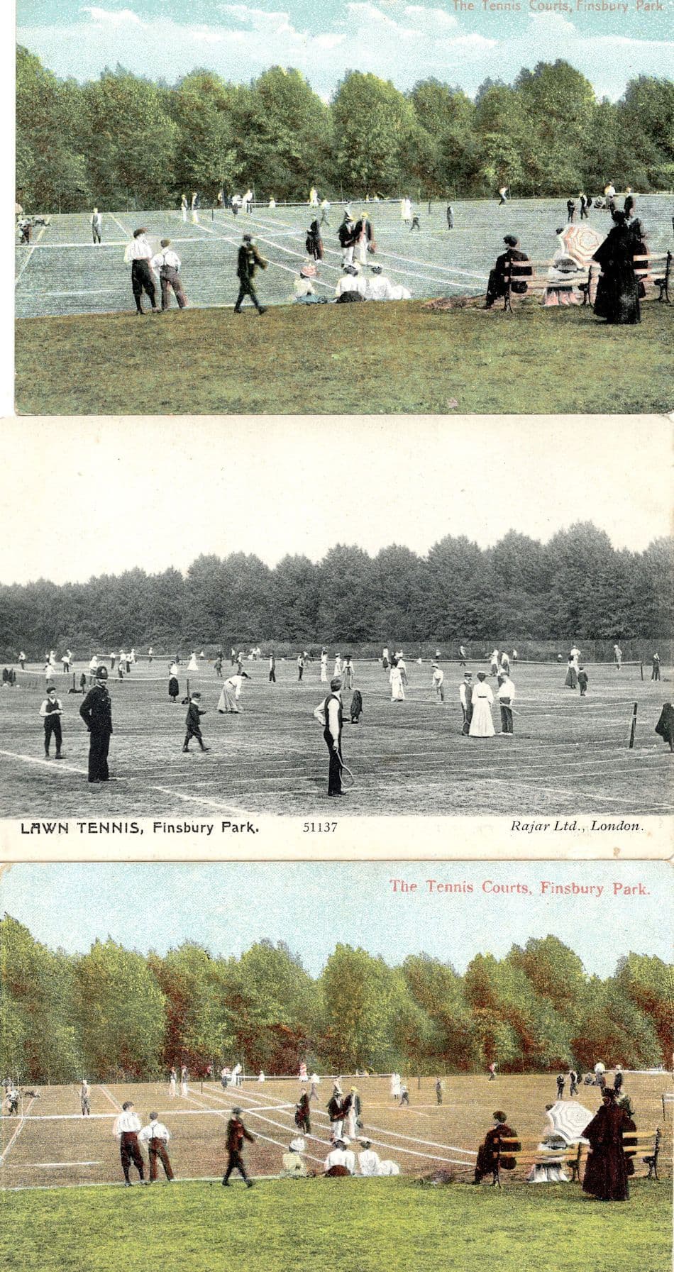 Finsbury Park Tennis Courts London Wood Green Cigarettes 3x Old Postcard s