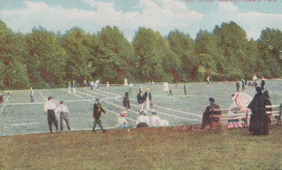 Finsbury Park Tennis Sports Courts Antique Postcard