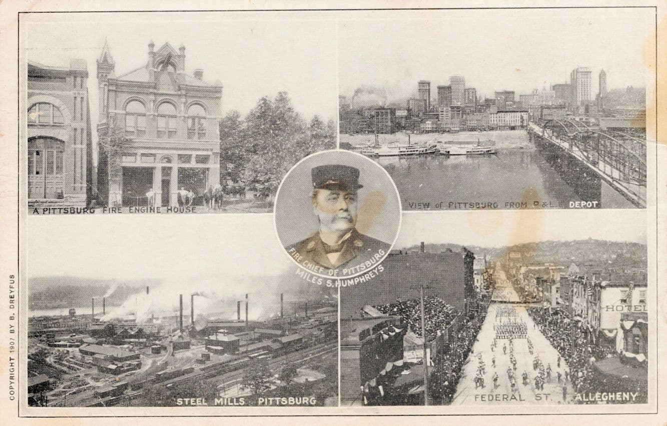 Fire Chief Of Pittsburg Engine Pennsylvania USA Old Postcard