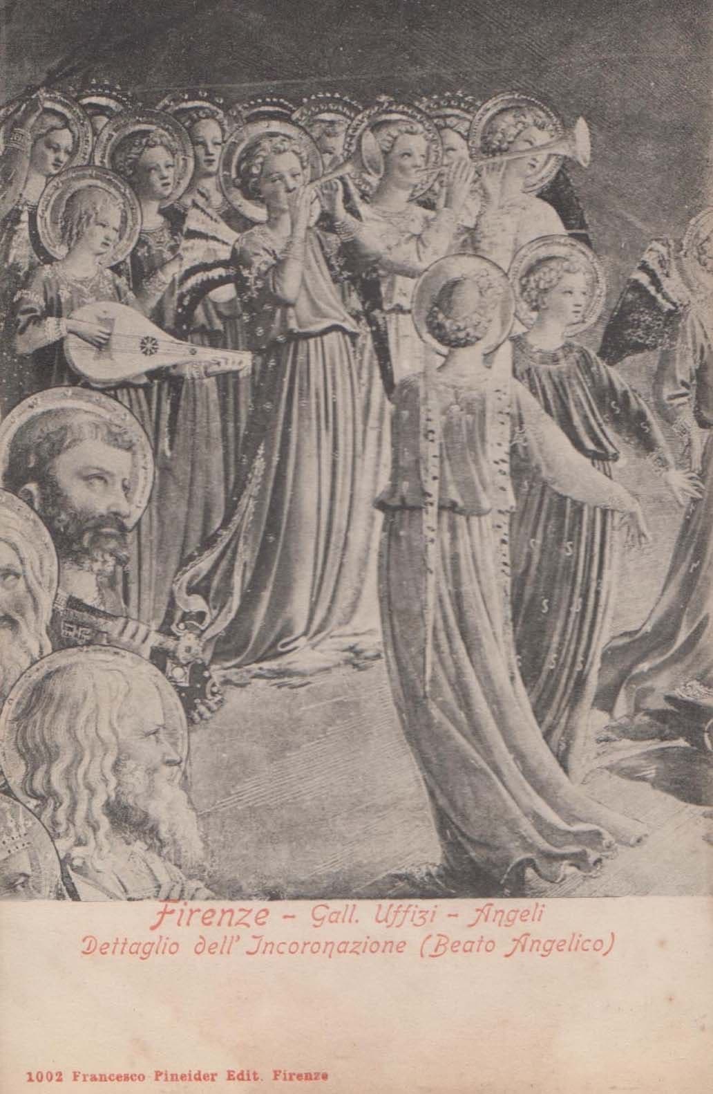 Firenze Angelico Dettaglio Dell Incoronazione Uffizi Gallery Painting Postcard