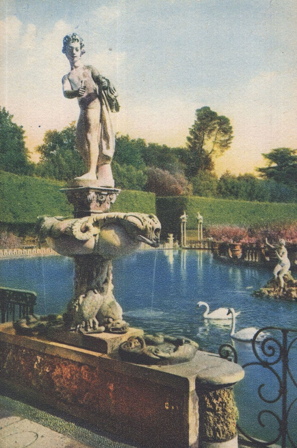 Firenze Boboli Di Giardino Antique Italian Statue Postcard