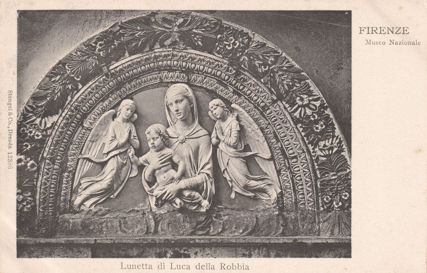 Firenze Lunetta Di Luca Della Robbia Antique Postcard