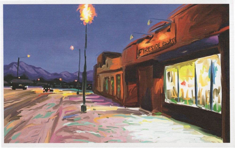 Fireside Books Palmer Alaska Bookstore Shop Oil Painting Postcard