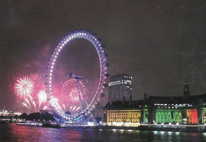 Fireworks at Thames River London Great Ormond Street Hospital Photo 2x Postcard