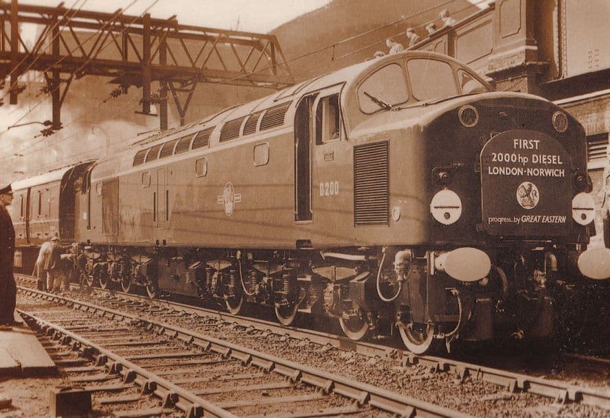 First Diesel Train Norwich Railway Station To London Postcard