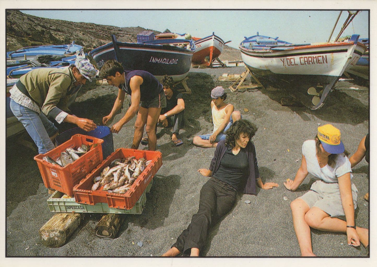 Fish Market Traders At Canary Islands Spain Spanish Postcard