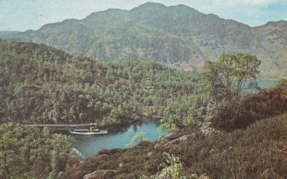 Fishing at Loch Katrine Scotland 1960s Scottish Advertising Postcard