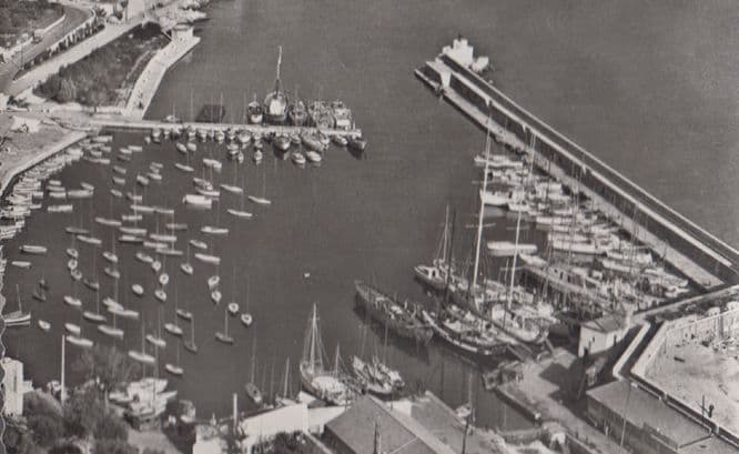 Fishing Boats at Port De La Sante Boat Trips Advertising Italian Aerial Postcard