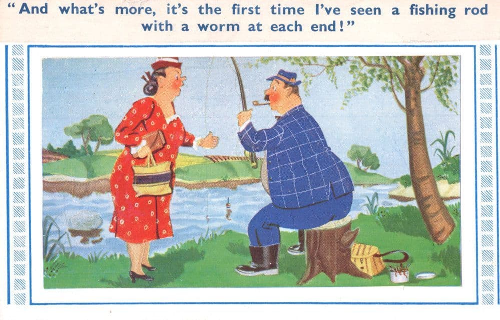 Fishing Fisherman Antique Comic Sample Postcard