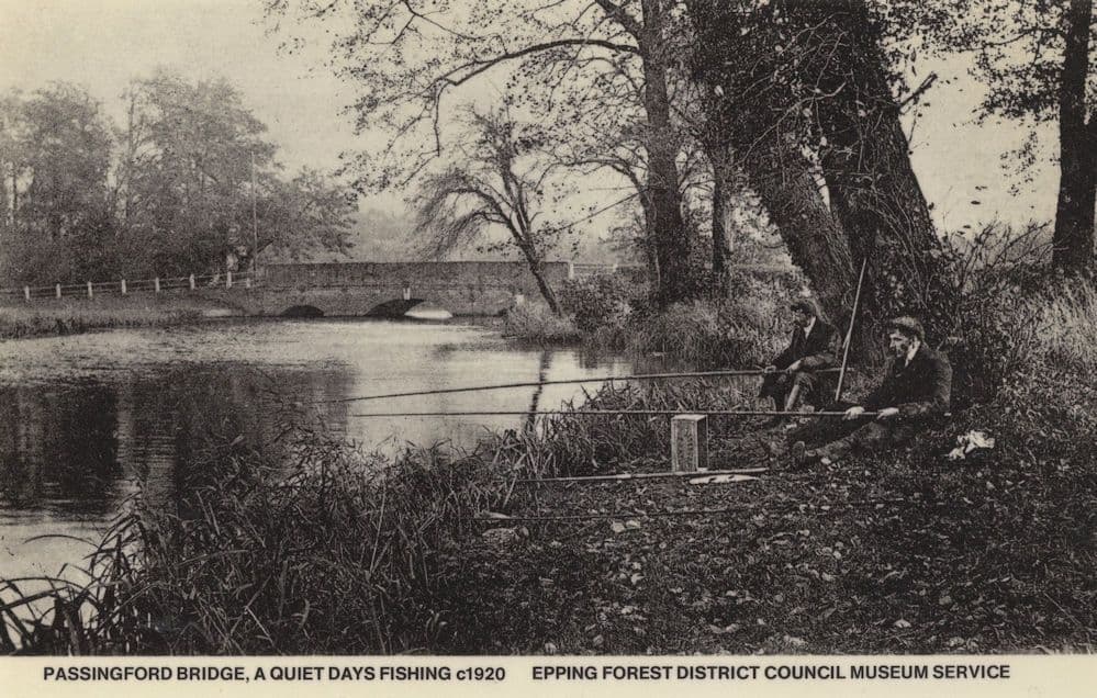 Fishing Under Passingford Bridge Epping Forest Postcard
