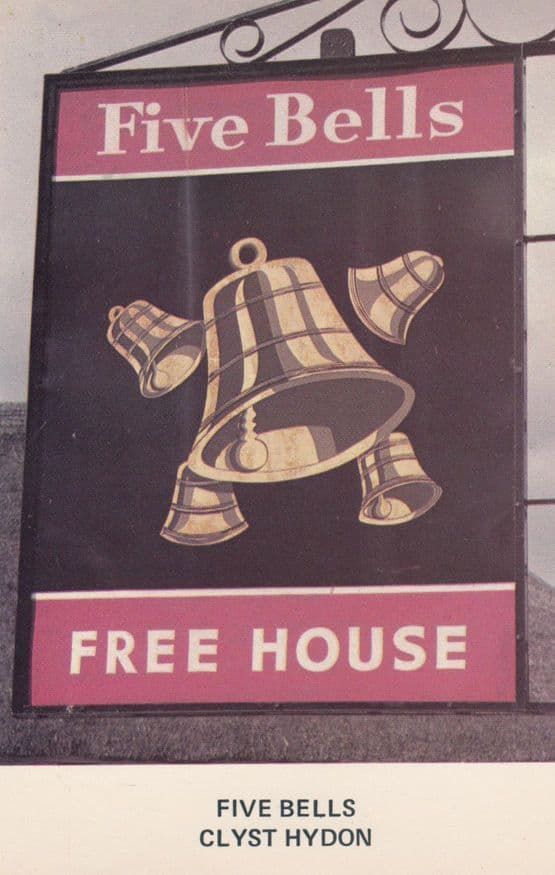 Five Bells Clyst Hydon Devon Village Pub Hanging Sign Postcard