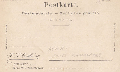 FL Caillers Swiss Schweiz Milk Milch Chocolade Chocolate 2x Advertising Postcard