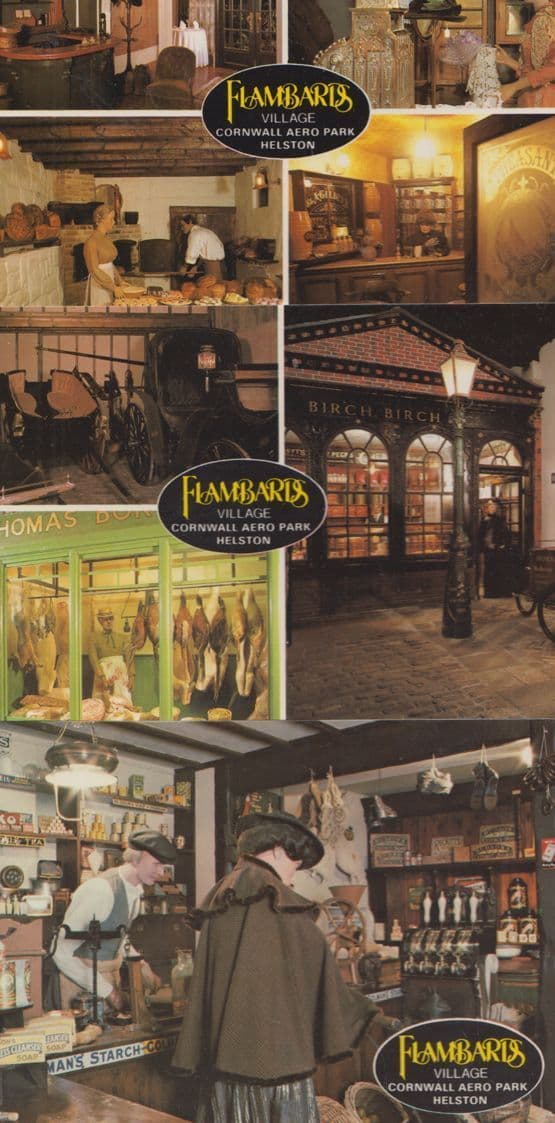 Flambards Cornwall Helston Butchers Grocers Hotel Kitchen 3x Postcard s