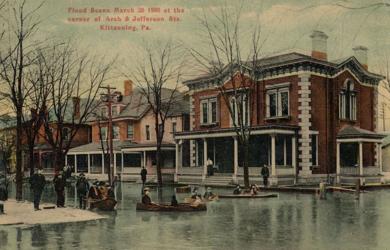 Flood Scene Kittanning Pennsylvania USA Disaster Old Postcard