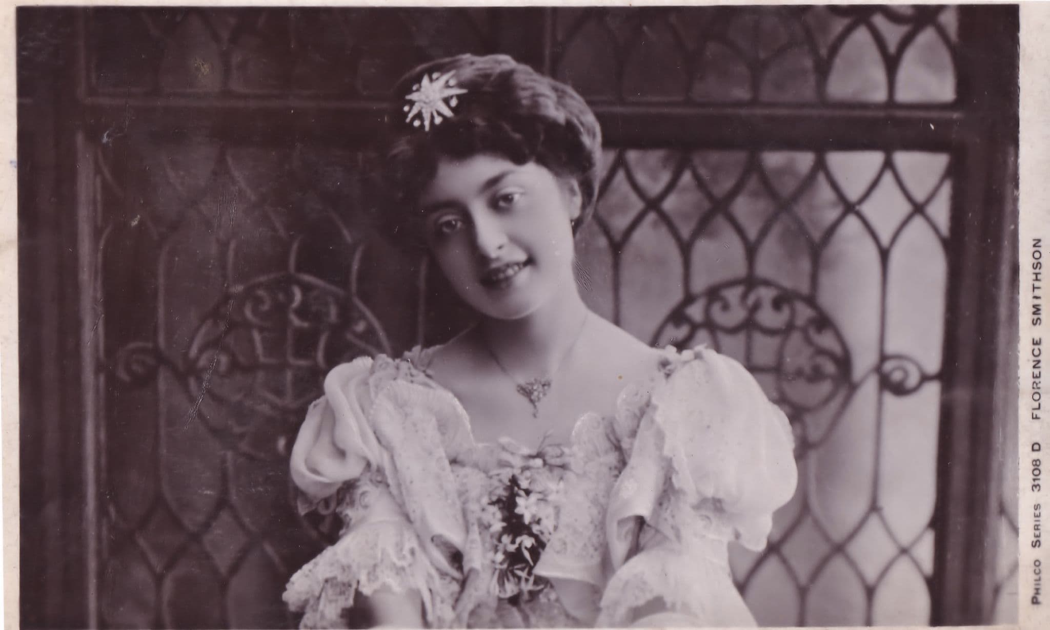 Florence Smithson as Bride Edwardian Actress Real Photo Postcard