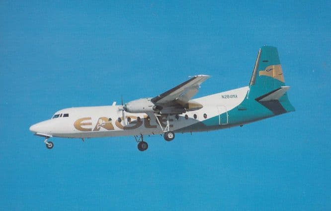 Fokker F27 N284MA Plane of Eagle Air Airlines at Las Vegas Airport Postcard