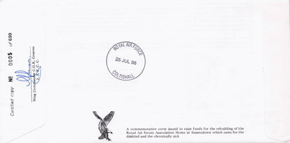 Football Legends Sport 1996 Military Squadrons Of The Royal Air Force Hand Signed FDC