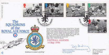 Football Legends Sport 1996 Military Squadrons Of The Royal Air Force Hand Signed FDC