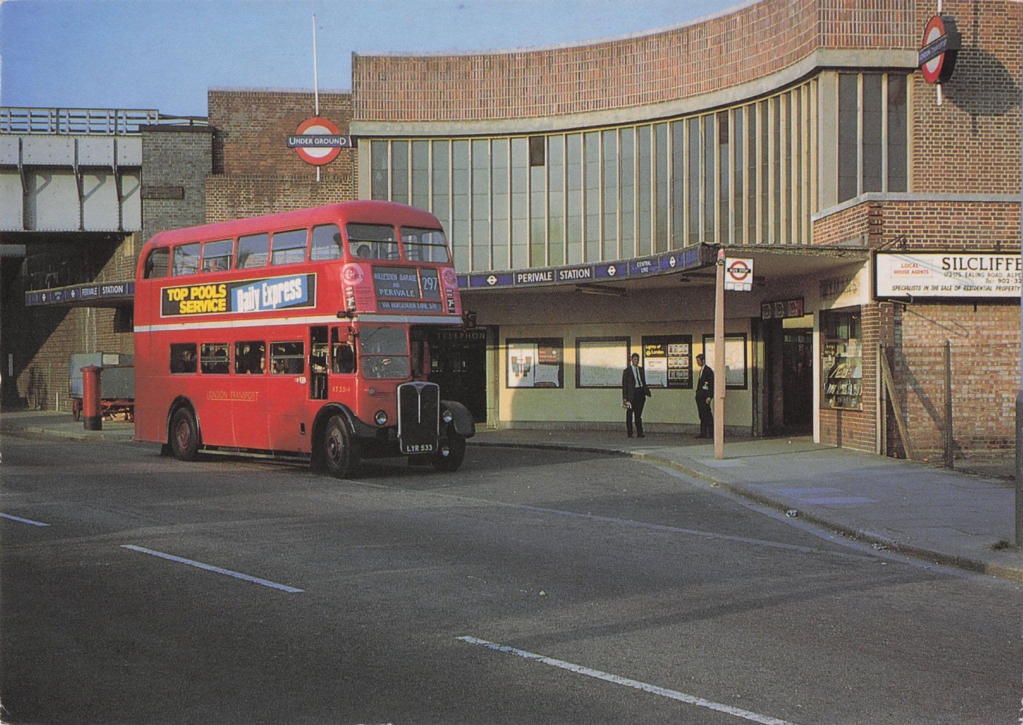 Football Pools Bus Perivale Station London Underground Transport Postcard