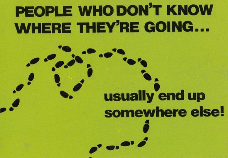 Footprints People Woman Lost Dont Know Where Going Comic Humour Slogan Postcard