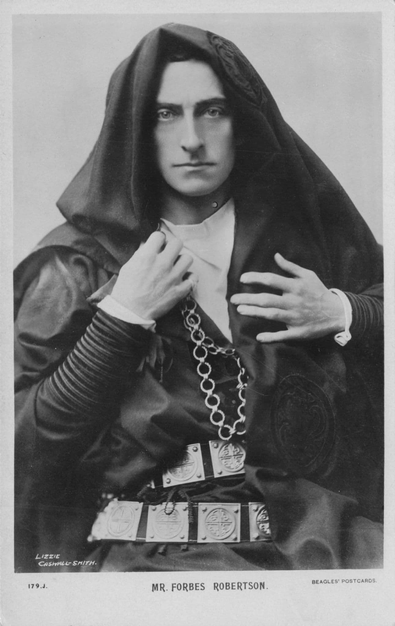 Forbes Robertson Edwardian Theatre Actor Beagles Old RPC Postcard