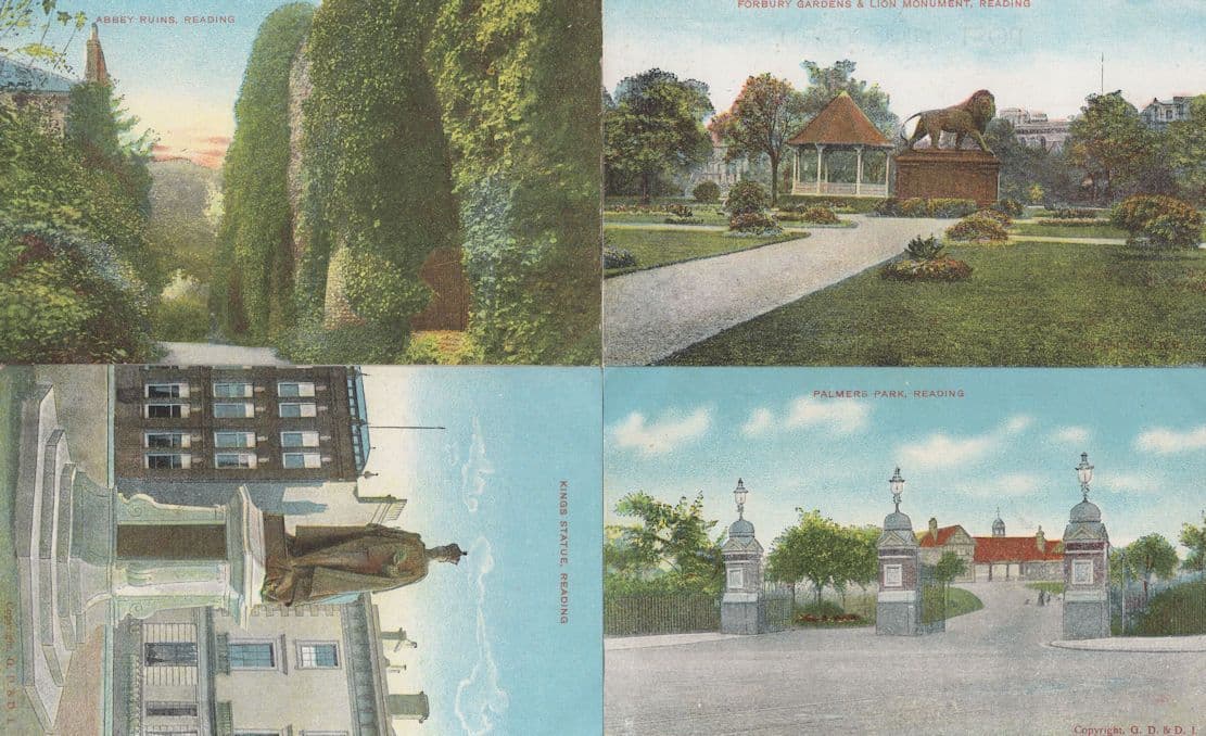 Forbury Gardens Kings Statue Palmers Park Reading 4x Postcard s
