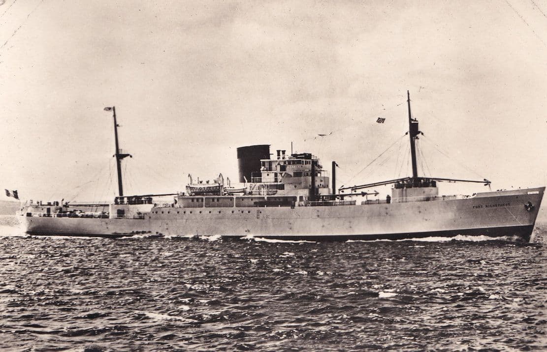 Fort Richepanse Richelieu French Line Ship RPC Postcard