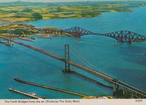 Forth Bridges Scotland Daily Mail Newspaper 1970s Scottish Postcard