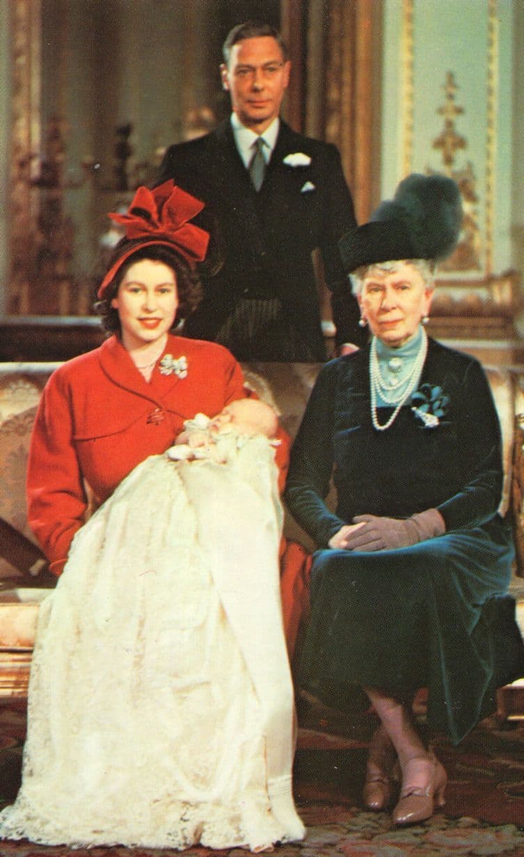 Four Royal Generations Queen Elizabeth II Portrait Postcard