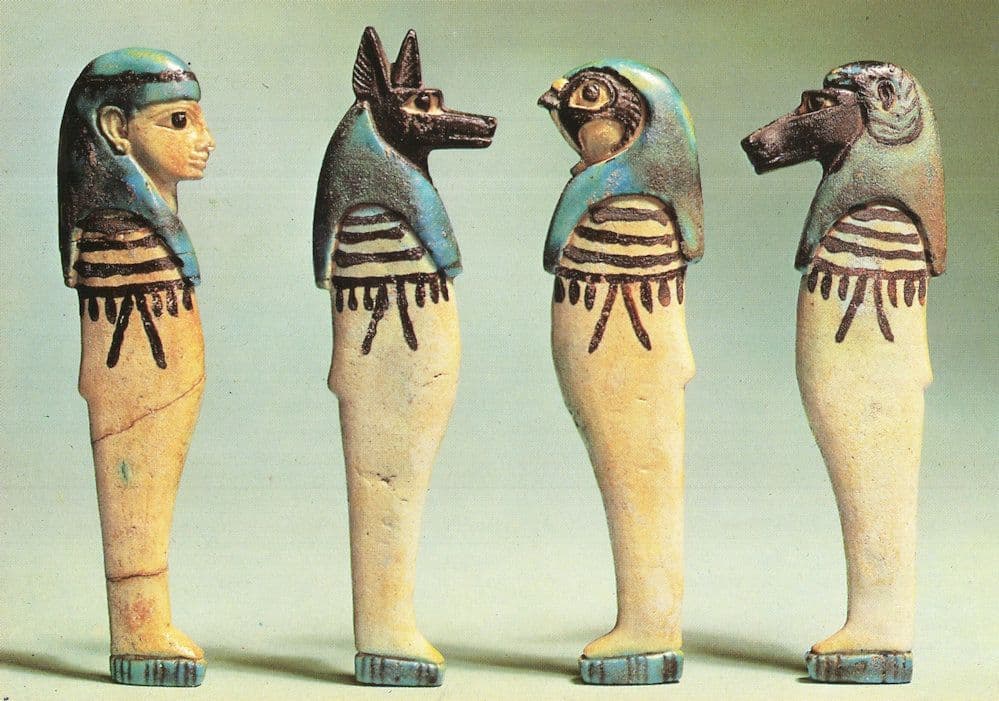 Four Sons Of Horus Egyptian 21st Dynasty Egypt Museum Postcard