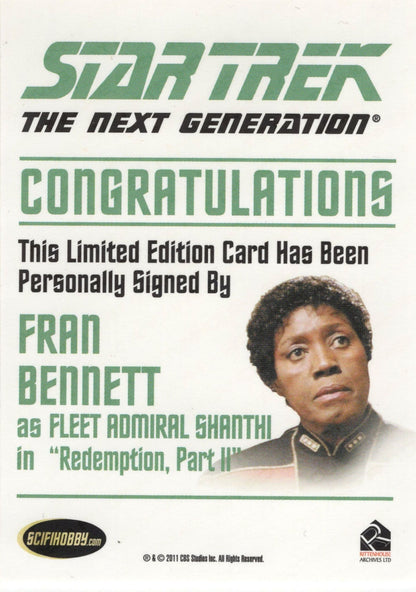 Fran Bennett Fleet Admiral Shanthi Star Trek Signed Autograph Card