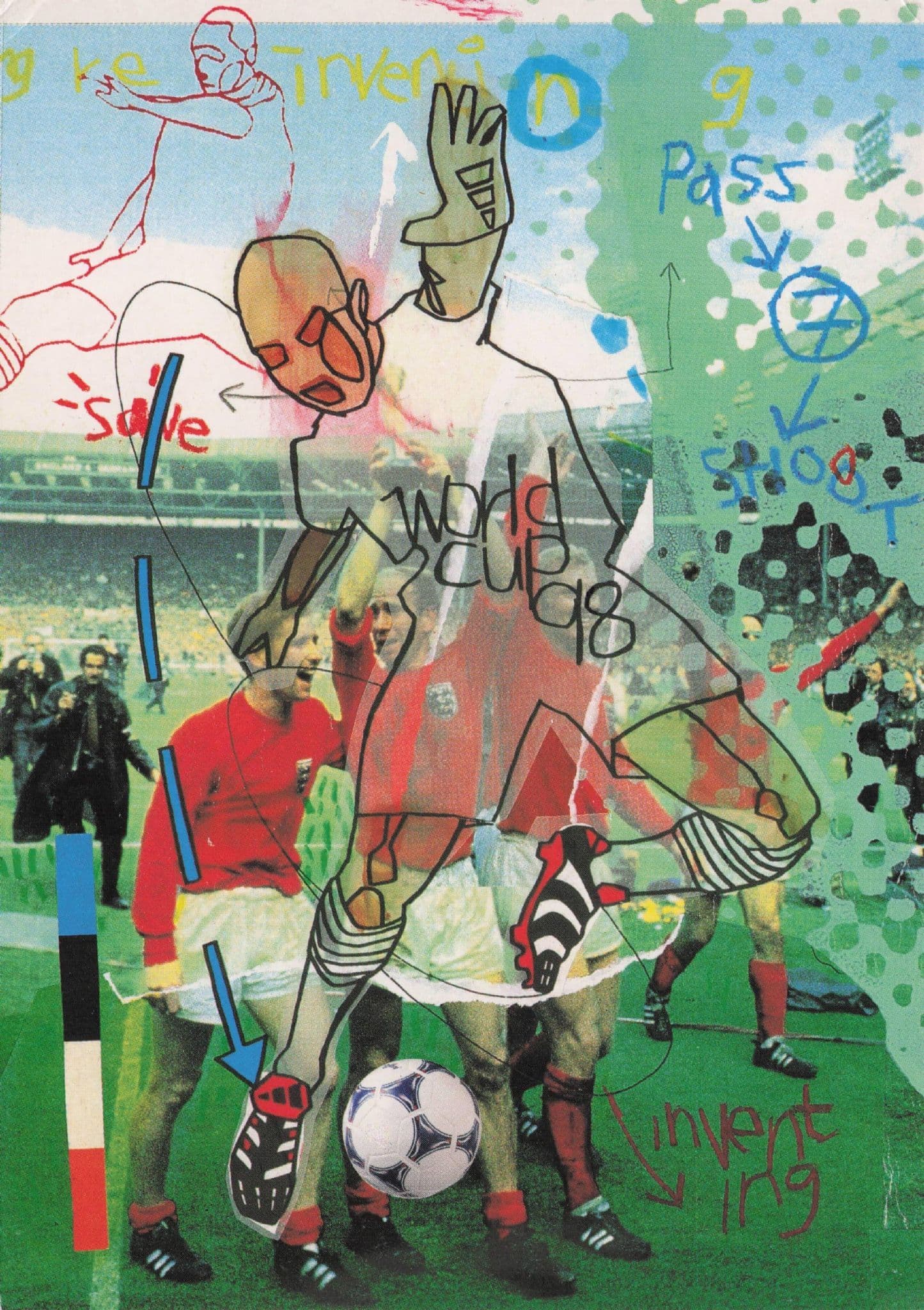 France World Cup 1998 Rare Adidas Football Postcard
