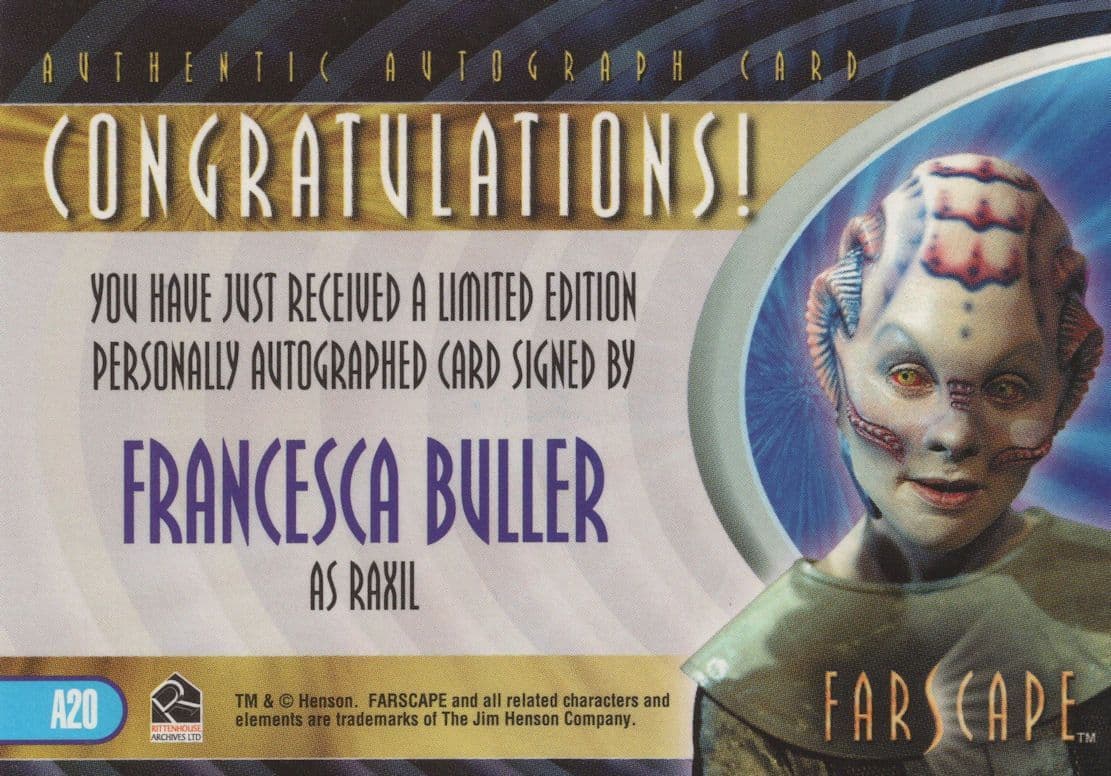 Francesca Buller Farscape Hand Signed Autograph Photo Card