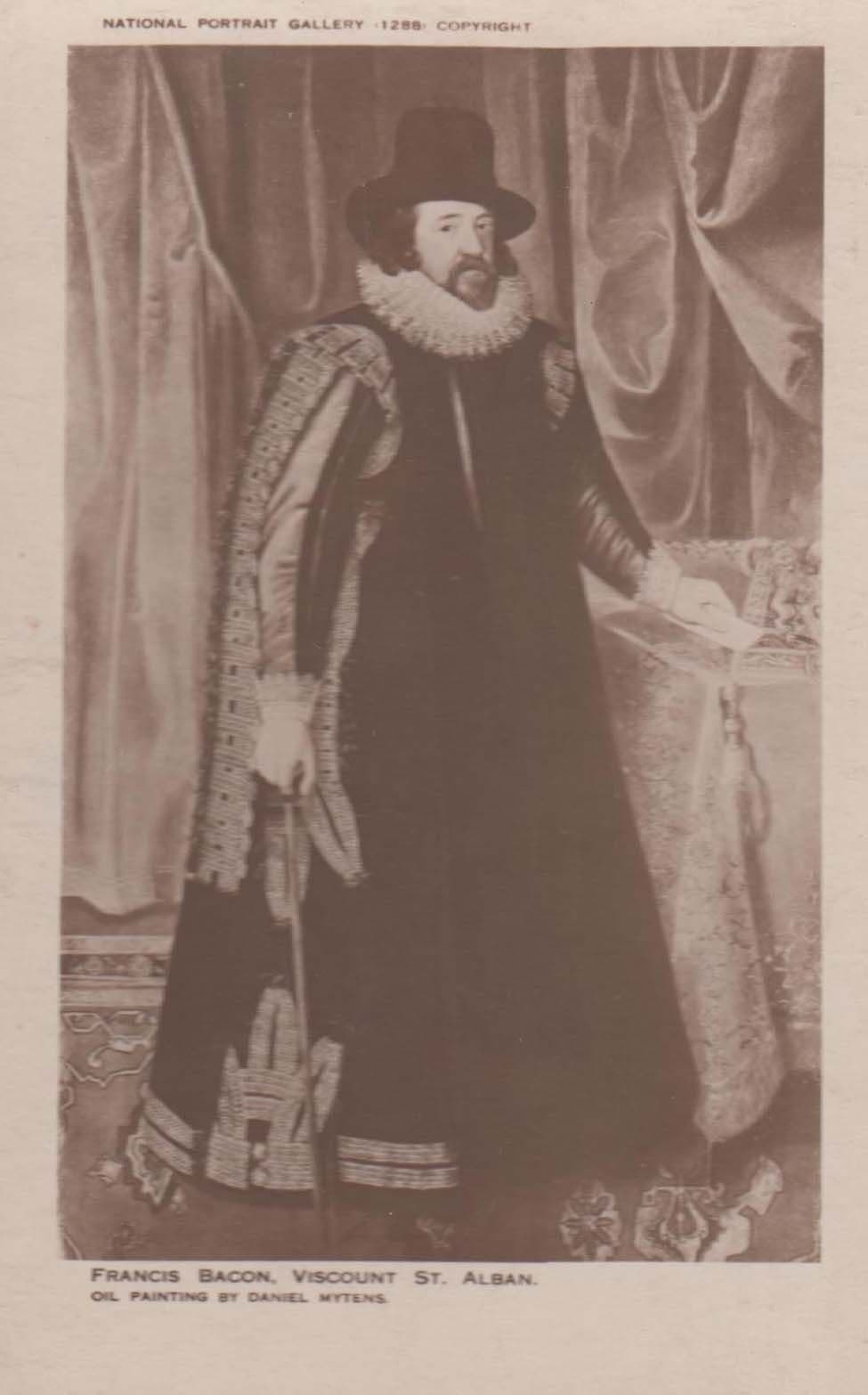 Francis Bacon Viscount Of Saint Alban Daniel Mytens Antique Painting Postcard