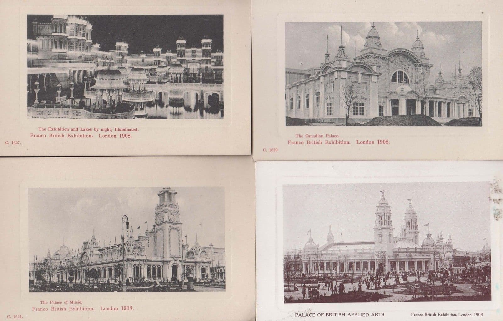 Franco Exhibition Canadian Arts Music Palace Night Illuminations 4x EX Postcard